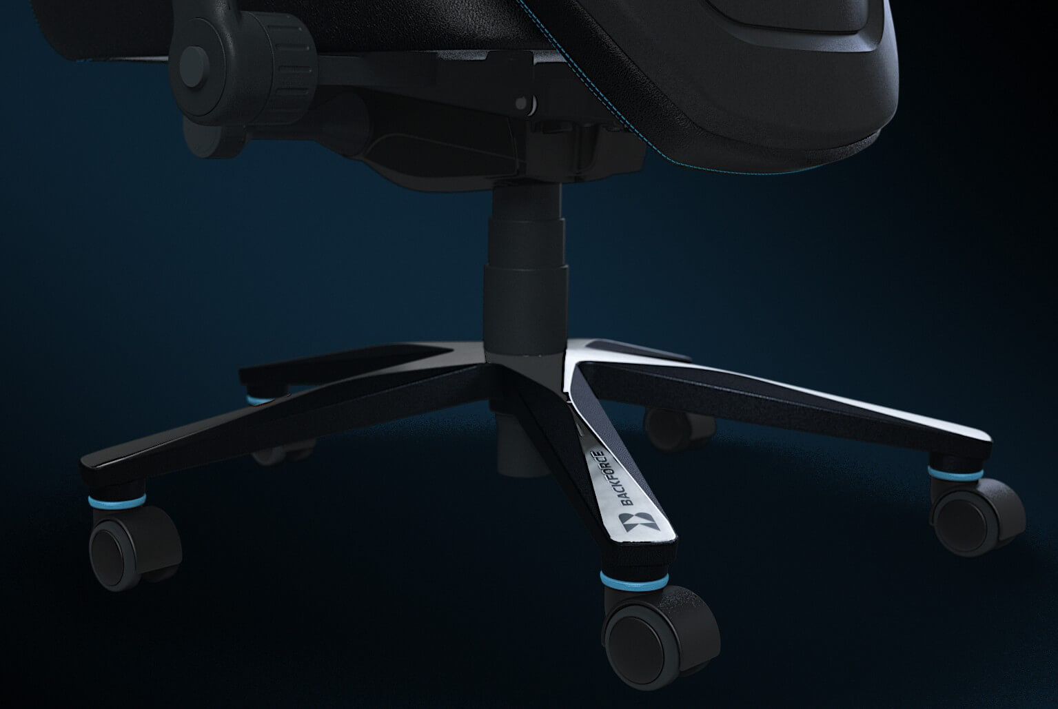 Gaming-Stuhl: Fußkreuz eines Gaming-Chairs