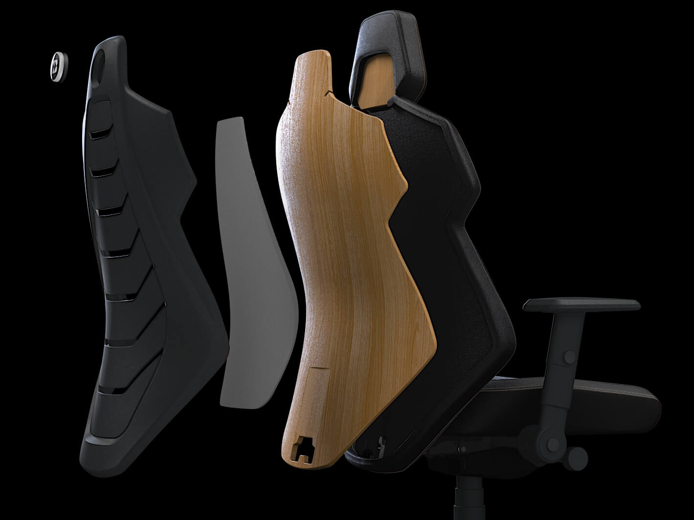 Gaming-Stuhl: Aufbau der Rückenlehne eines Gaming-Chairs