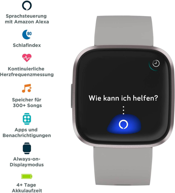 Einige der Smartwatch-Funktionen der Fitbit Versa 2