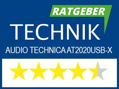 Testnote zum Mikrofon AT2020USB-X von Audio Technica mit dem Testergebnis 4,5 von 5 Sternen