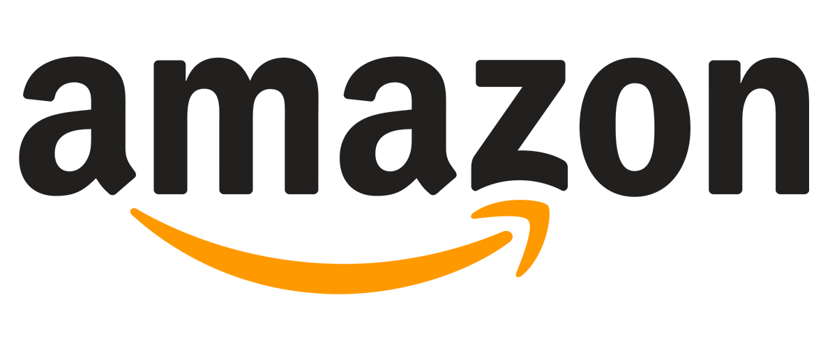 Das Amazon-Logo mit schwarzer Schrift und orangem Amazon-Pfeil vor weißem Hintergrund.