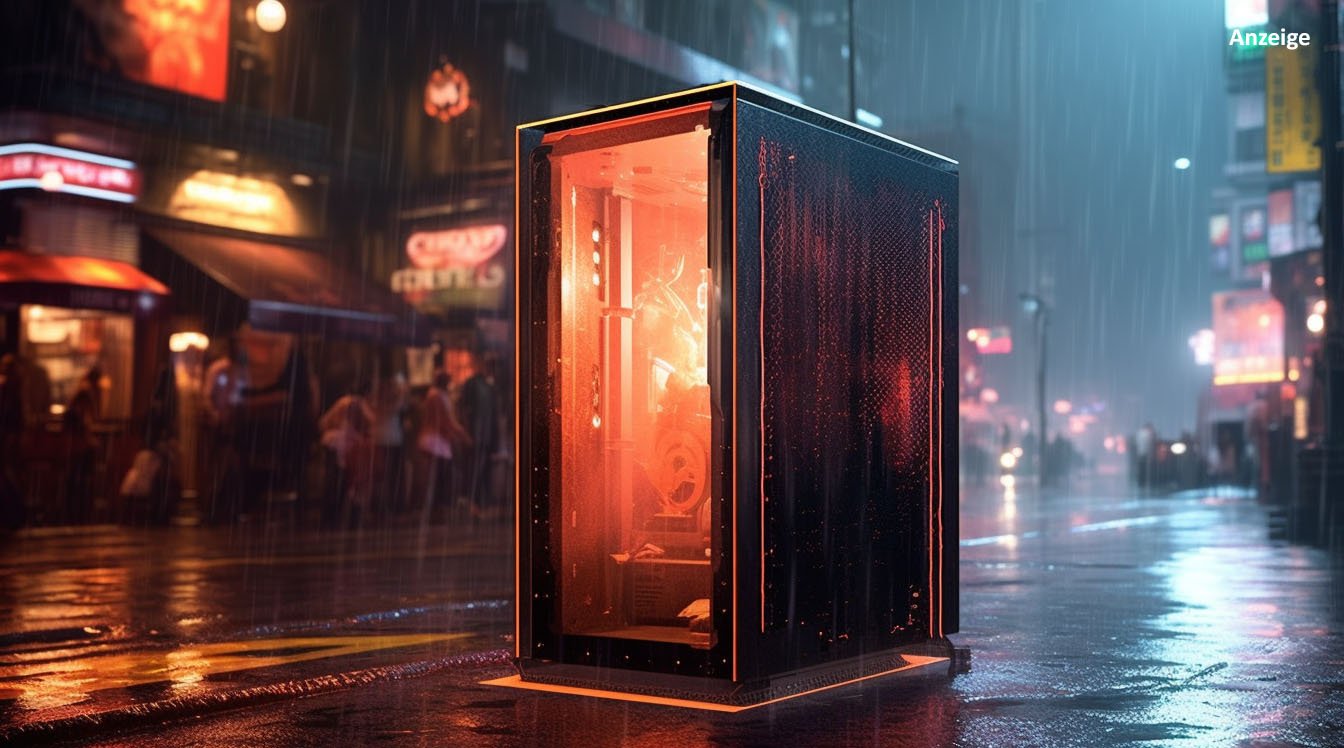 Gaming-PC für 2.000 Euro auf Straße mit schöner Beleuchtung