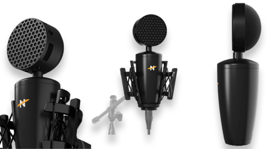 Das Profi-Streaming-Mikrofon Neat King Bee 2 aus verschiedenen Perspektiven vor weißem Hintergrund.