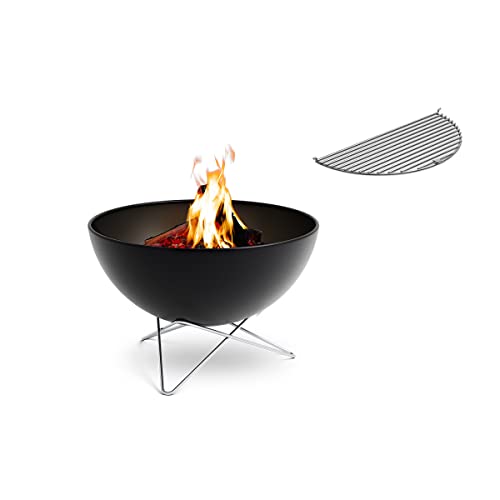 höfats - Bowl 57 Feuerschale mit Sternfuß Feuerkorb erweiterbar mit Plancha und Grillrost - Feuerstelle für Garten und Terrasse - Stahl emailliert - schwarz-1