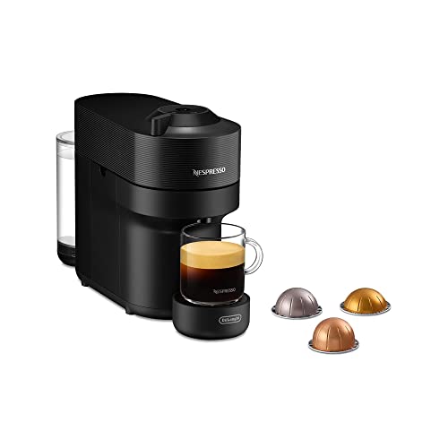 Nespresso De'Longhi ENV90.B Vertuo Pop, Kaffeekapselmaschine, bereitet 4 Tassengrößen zu, Centrifusion-Technologie, Willkommens-Paket Inbegriffen, 1260W, Liquorice Black-1