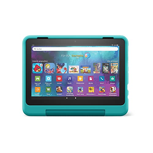 Das neue Fire HD 8 Kids Pro-Tablet, 8-Zoll-HD-Display, für Kinder von 6 bis 12 Jahren, 30 % schnellerer Prozessor, 13 Stunden Akkulaufzeit, kindgerechte Hülle, 32 GB (2022), blaugrün-1