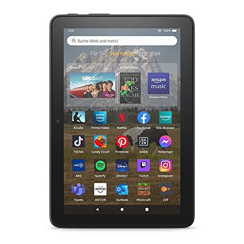 Fire HD 8-Tablet, 8-Zoll-HD-Display, 32 GB, 30 % schnellerer Prozessor, für Unterhaltung unterwegs (2022), schwarz, mit Werbung-1