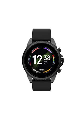 FOSSIL Mens Digital Touchscreen Uhr mit integrierter Alexa und mit Silicone Armband FTW4061, mit Zeitanzeige, Schwarz-1