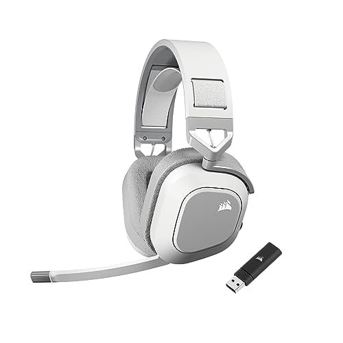 CORSAIR HS80 MAX WIRELESS Multiplattform-Gaming-Headset Mit Bluetooth - Dolby Atmos - Omnidirektionales Mikrofon - iCUE-Kompatibel - PC, Mac, PS5, PS4, Nintendo Switch, Handy - Weiß-1
