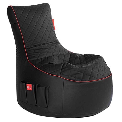 Gamewarez Crimson Hurricane Sitzsack – Gaming-Sitzsack mit Rückenlehne zum Zocken, ideal für PS4 / PS5, Nintendo Switch und Xbox Spieler, Kunstleder, Made in Germany, schwarz-rot-1