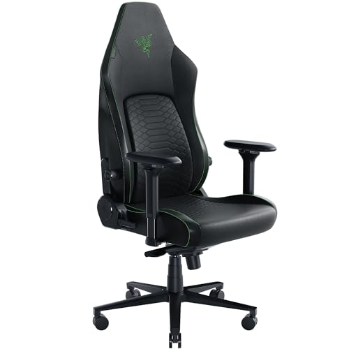 Razer Iskur V2 - Gaming-Stuhl mit adaptiver Lordosenstütze (Polster aus hoch verdichtetem Schaumstoff, Umweltfreundliches lösungsmittelfreies EPU-Kunstleder, 4-D-Armlehnen) Grün-1