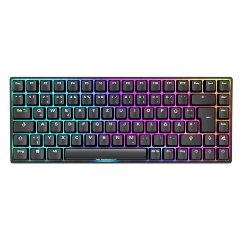 Sharkoon Skiller SGK50 S3 Schwarz, RGB Gaming Keyboard, Gateron Yellow, 75% Layout-1