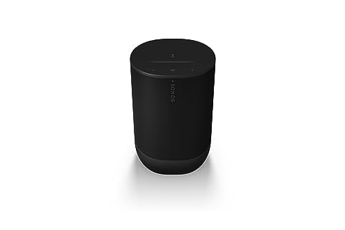Sonos Move 2, Unser komplett überarbeiteter, leistungsstärkster tragbarer Speaker bietet dir überall intensiven Stereo Sound. (Black)-1